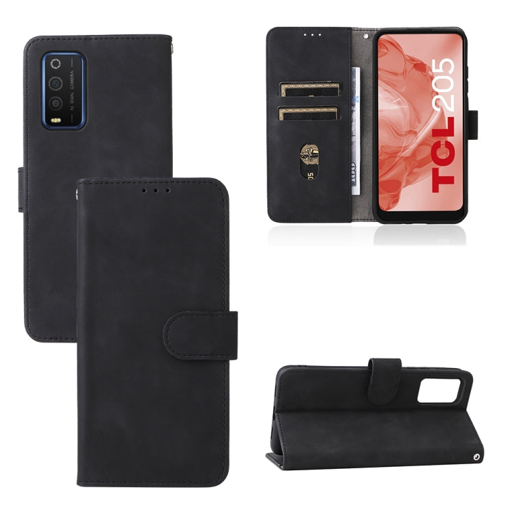 For TCL 205 Skin Feel Magnetic Buckle Leather Phone Case