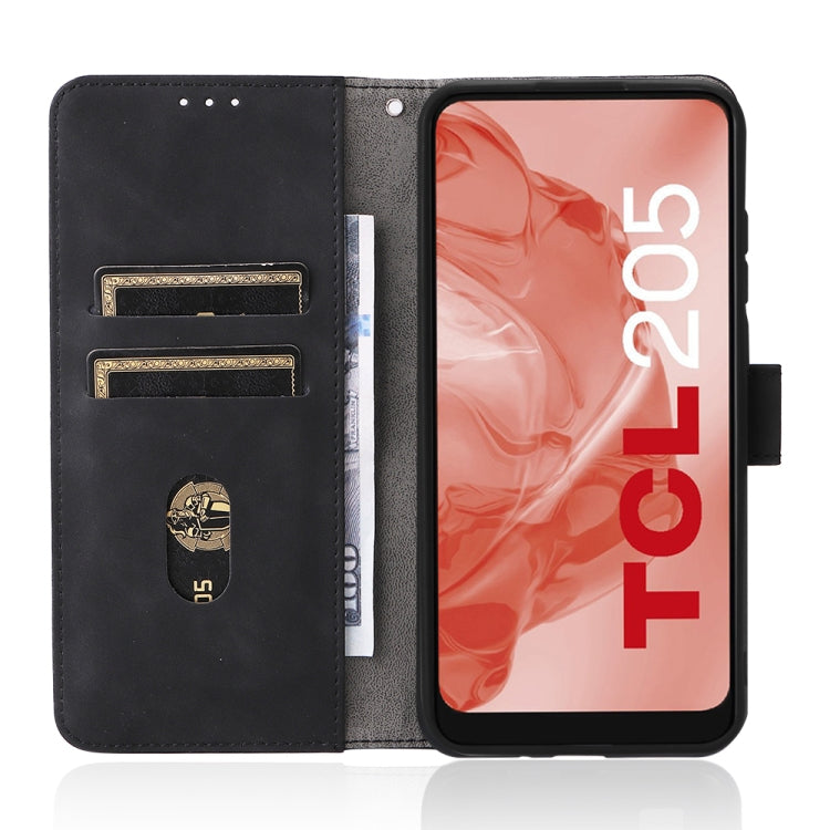 For TCL 205 Skin Feel Magnetic Buckle Leather Phone Case