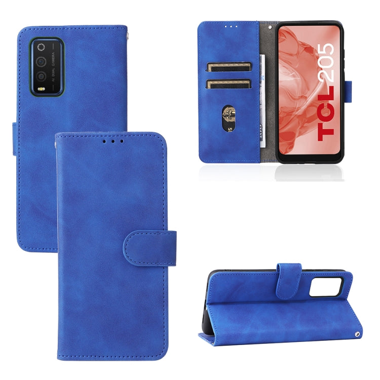 For TCL 205 Skin Feel Magnetic Buckle Leather Phone Case