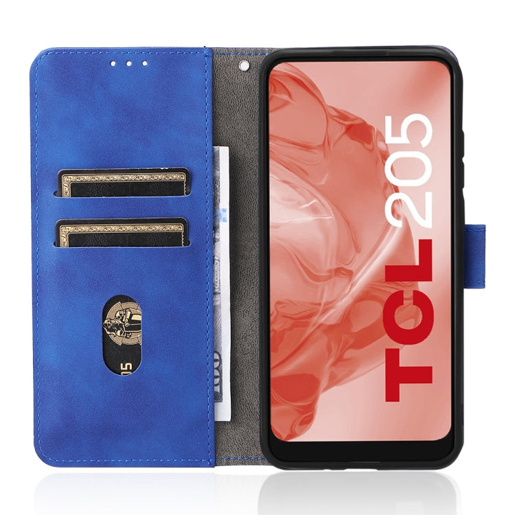 For TCL 205 Skin Feel Magnetic Buckle Leather Phone Case