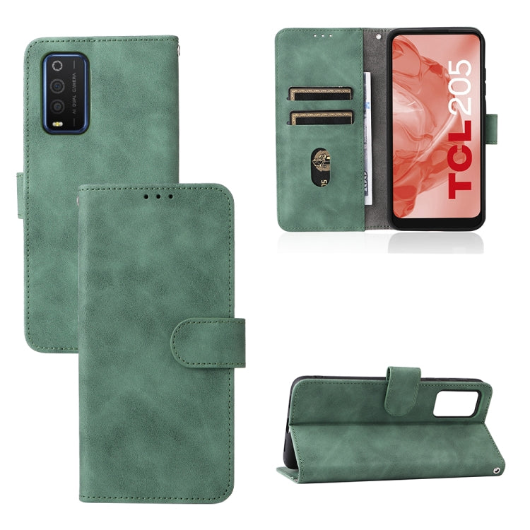 For TCL 205 Skin Feel Magnetic Buckle Leather Phone Case