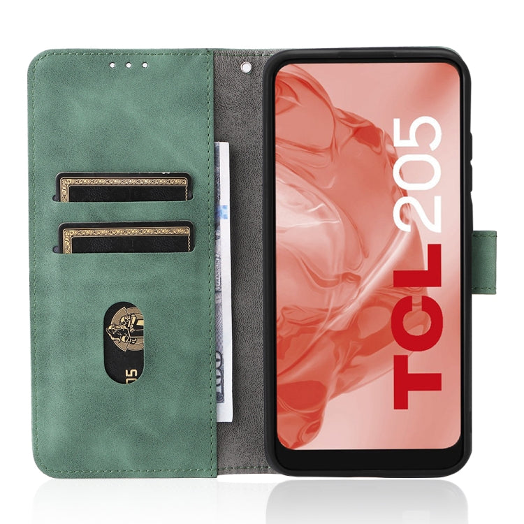 For TCL 205 Skin Feel Magnetic Buckle Leather Phone Case