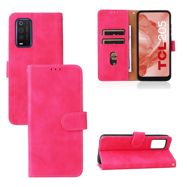 For TCL 205 Skin Feel Magnetic Buckle Leather Phone Case