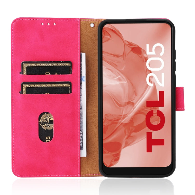 For TCL 205 Skin Feel Magnetic Buckle Leather Phone Case