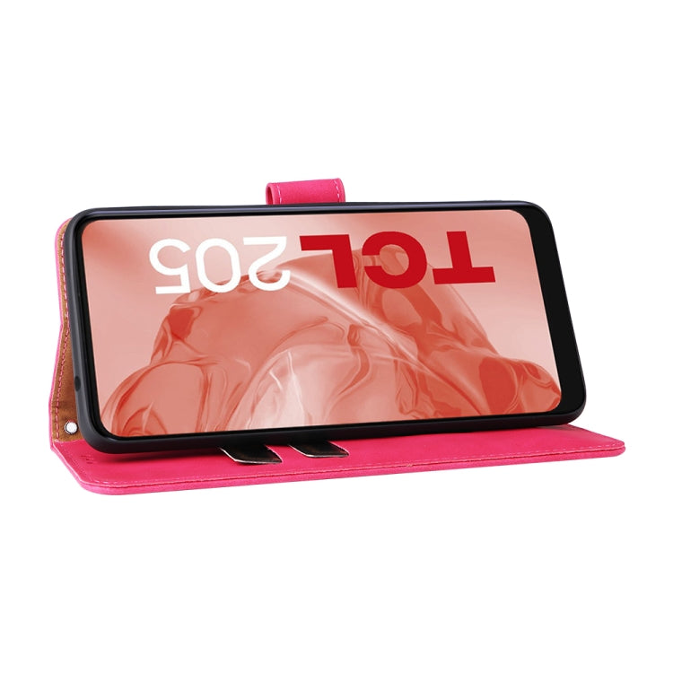 For TCL 205 Skin Feel Magnetic Buckle Leather Phone Case