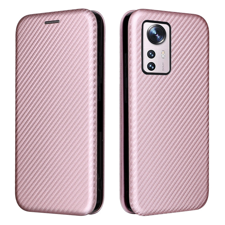 For Xiaomi 12 Pro Carbon Fiber Texture Horizontal Flip PU Phone Case
