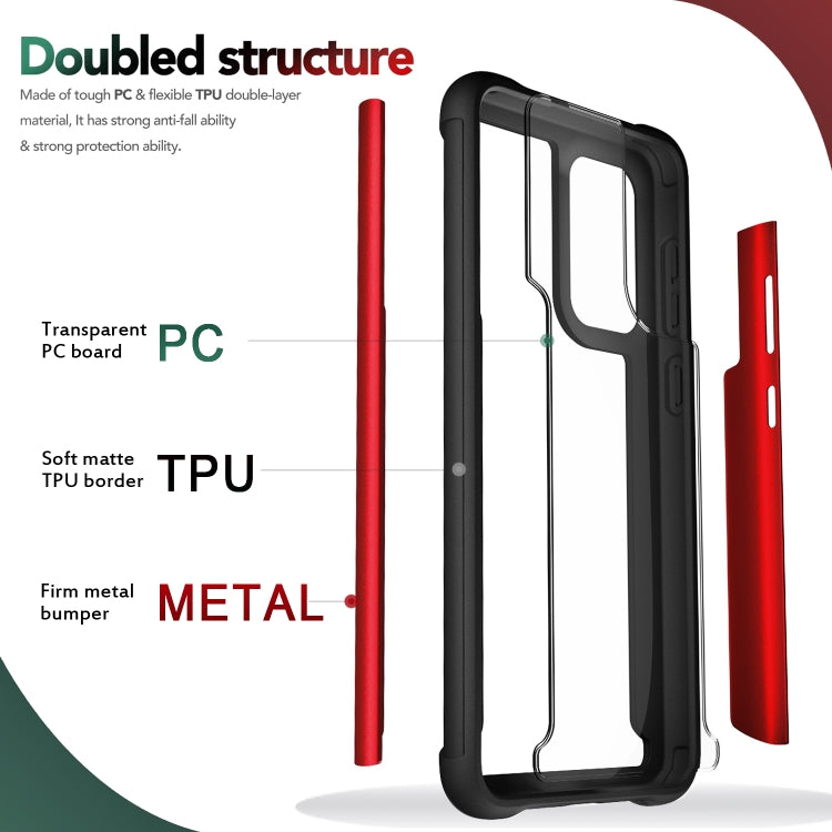 For Samsung Galaxy A73 Iron Man Series Metal PC + TPU Phone Case