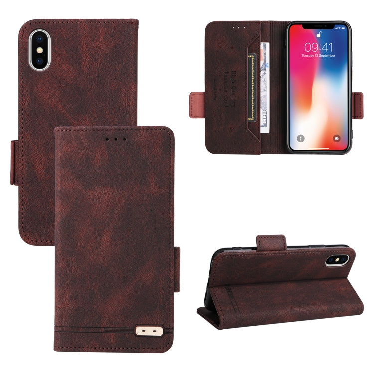 For iPhone X / XS Magnetic Clasp Leather Phone Case