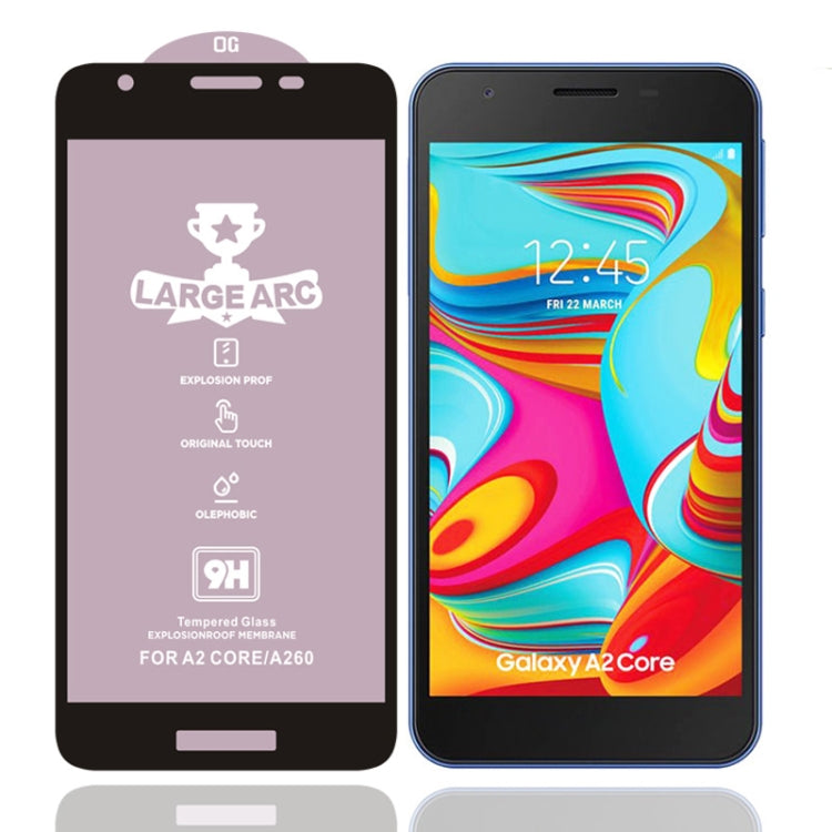 For Galaxy A2 Core 9H HD Large Arc High Alumina Full Screen Tempered Glass Film