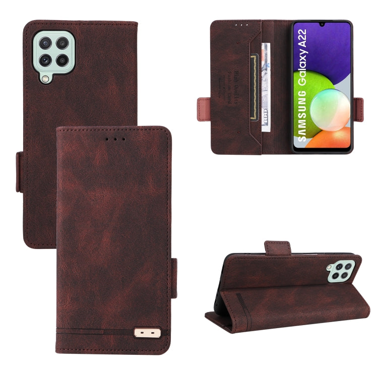 For Samsung Galaxy A22 4G Magnetic Clasp Leather Phone Case