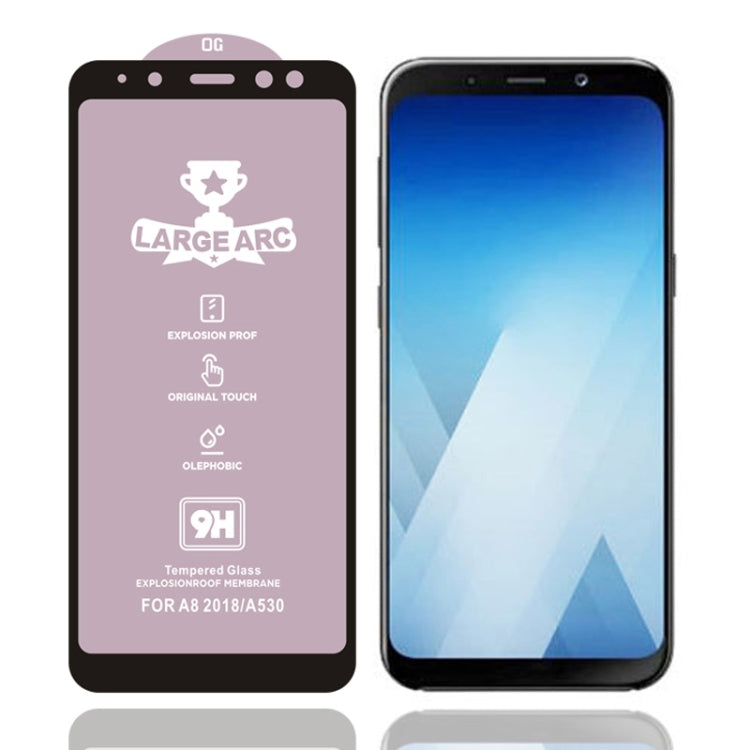 25 PCS 9H HD Large Arc High Alumina Full Screen Tempered Glass Film for Galaxy A5 (2018)