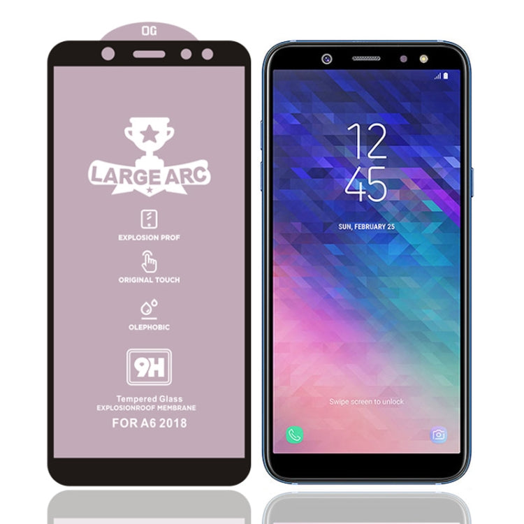 25 PCS 9H HD Large Arc High Alumina Full Screen Tempered Glass Film for Galaxy A6 (2018)
