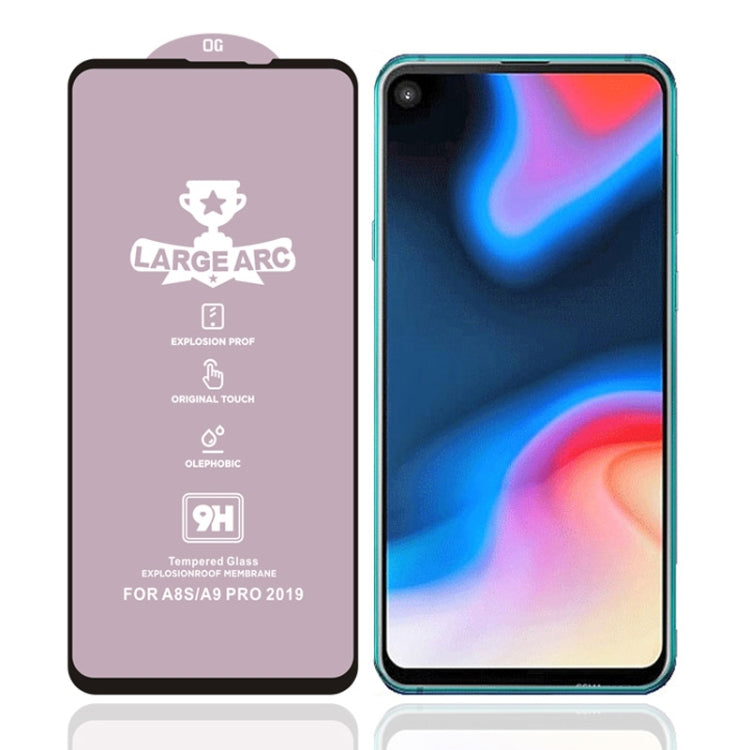 25 PCS 9H HD Large Arc High Alumina Full Screen Tempered Glass Film for Galaxy A9 Pro (2019)