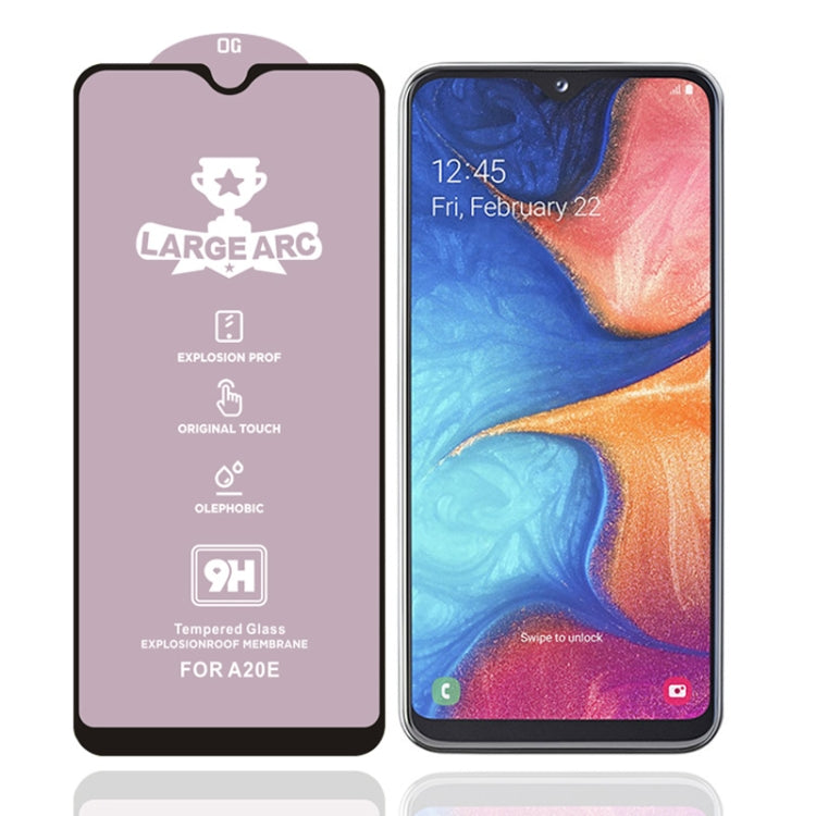 25 PCS 9H HD Large Arc High Alumina Full Screen Tempered Glass Film for Galaxy A20e