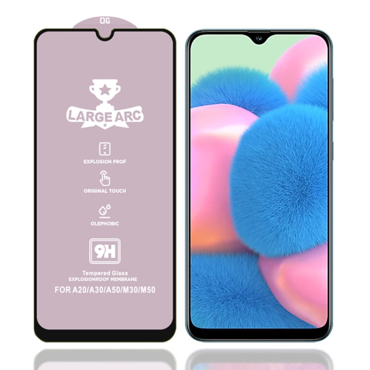 25 PCS 9H HD Large Arc High Alumina Full Screen Tempered Glass Film for Galaxy A30s