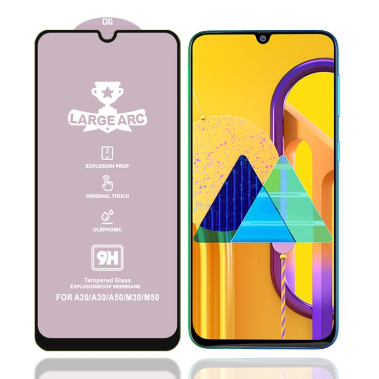 25 PCS 9H HD Large Arc High Alumina Full Screen Tempered Glass Film for Galaxy M30s