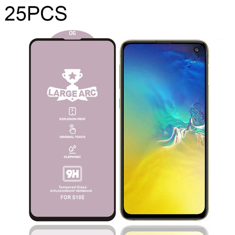 25 PCS 9H HD Large Arc High Alumina Full Screen Tempered Glass Film for Galaxy S10e
