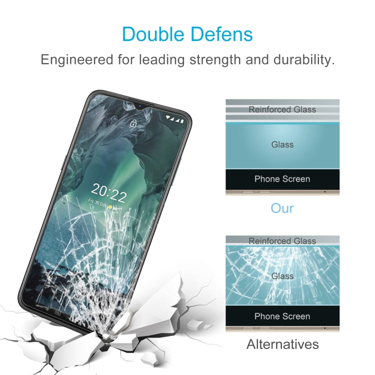 50 PCS 0.26mm 9H 2.5D Tempered Glass Film For Nokia G21 / G11