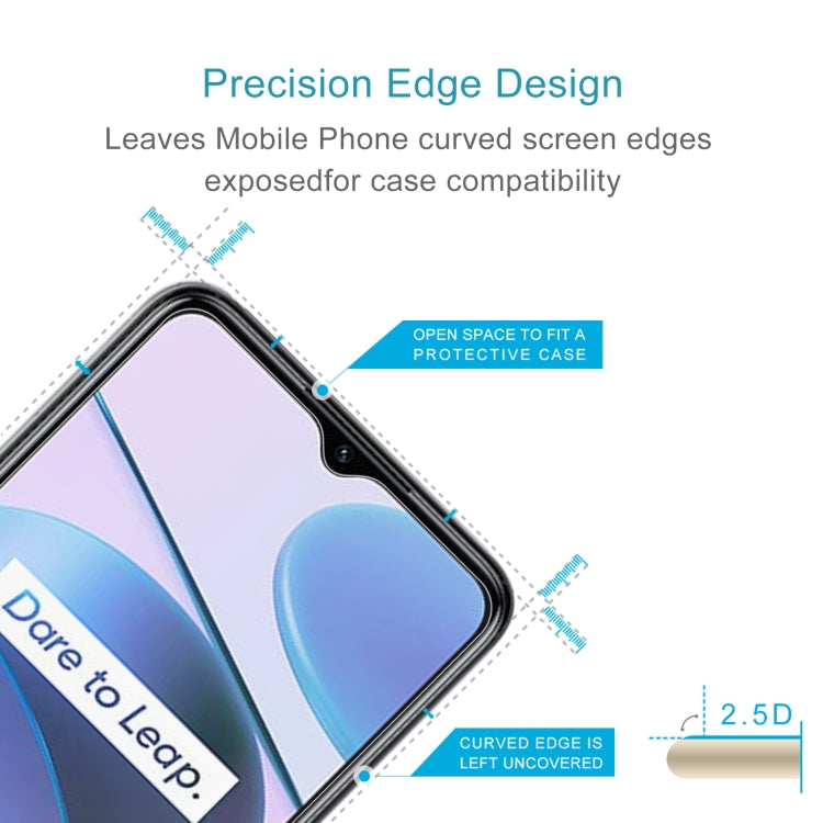 0.26mm 9H 2.5D Tempered Glass Film For OPPO Realme C35 / Narzo 50A Prime