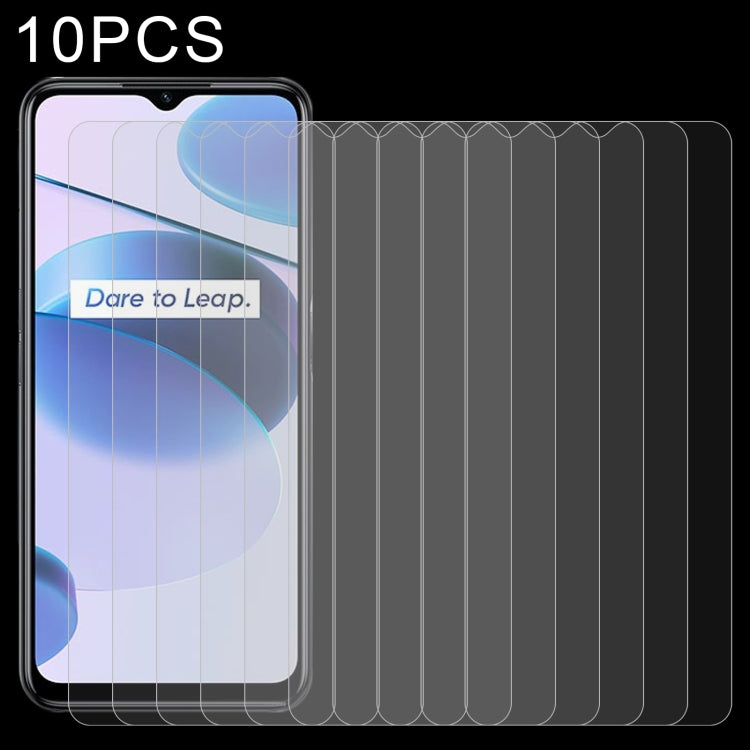 10 PCS 0.26mm 9H 2.5D Tempered Glass Film For OPPO Realme C35 / Narzo 50A Prime
