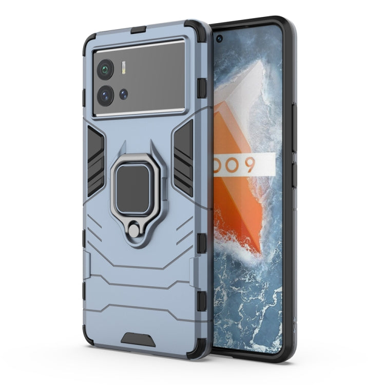 For vivo iQOO 9 5G Shockproof PC + TPU Protective Phone Case with Magnetic Ring Holder