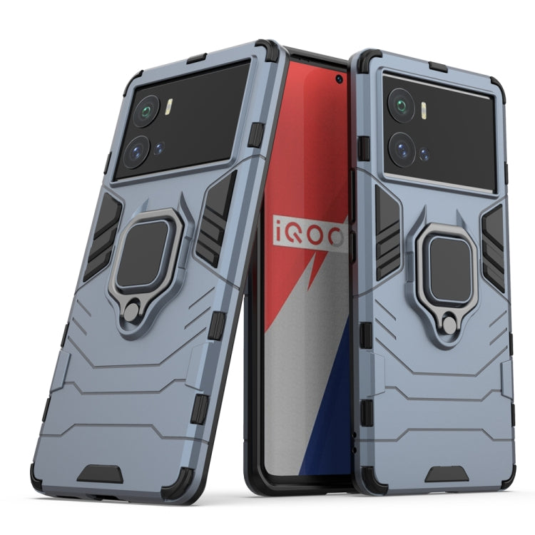 For vivo iQOO 9 Pro 5G Shockproof PC + TPU Protective Phone Case with Magnetic Ring Holder