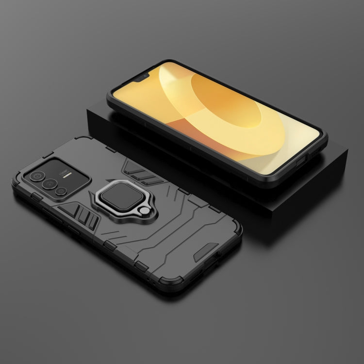 For vivo S12 Shockproof PC + TPU Protective Phone Case with Magnetic Ring Holder