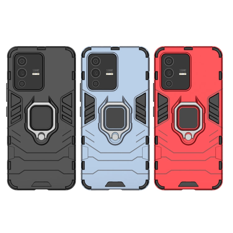 For vivo S12 Shockproof PC + TPU Protective Phone Case with Magnetic Ring Holder