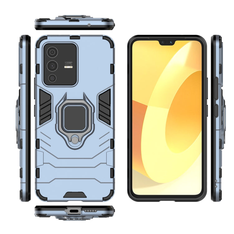 For vivo S12 Shockproof PC + TPU Protective Phone Case with Magnetic Ring Holder