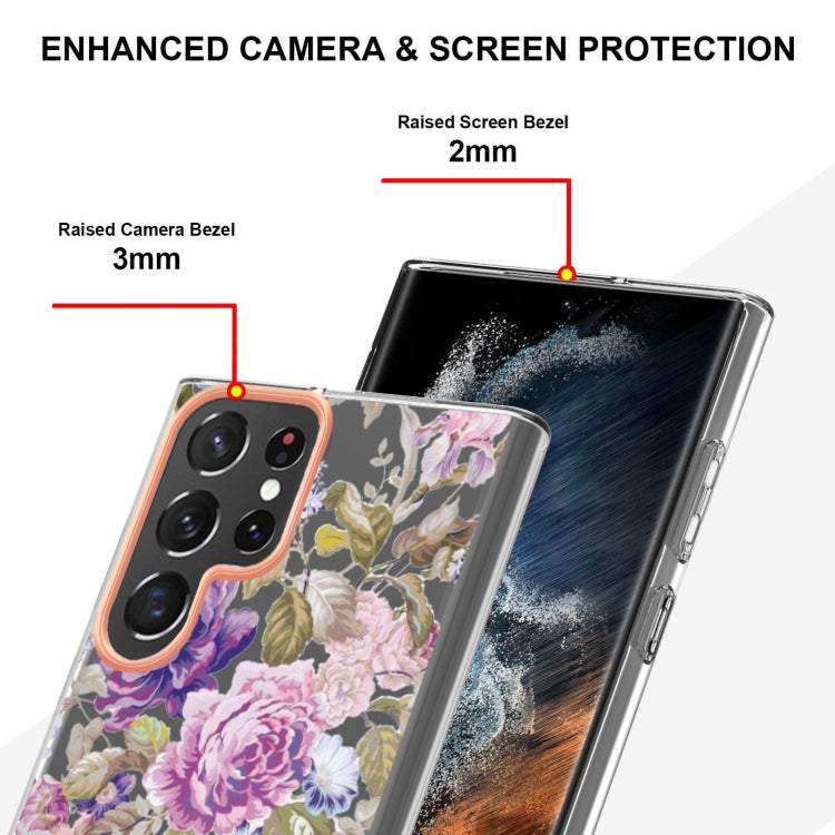 For Samsung Galaxy S22 Ultra Flowers and Plants Series IMD TPU Phone Case