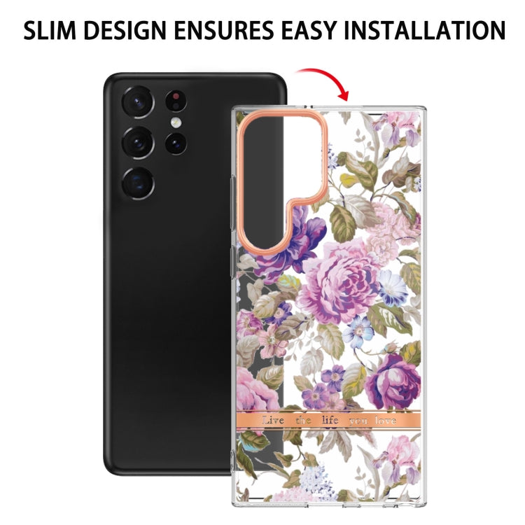 For Samsung Galaxy S22 Ultra Flowers and Plants Series IMD TPU Phone Case