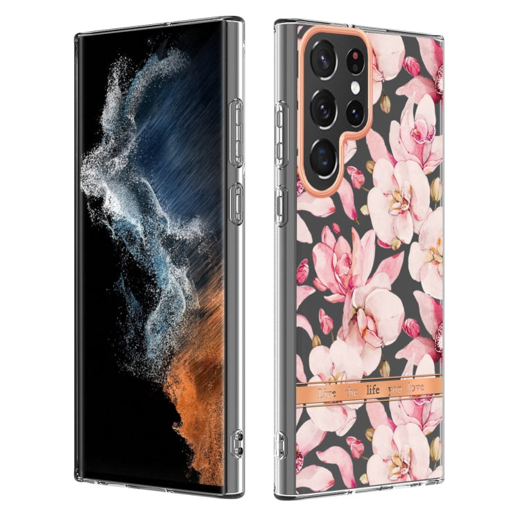For Samsung Galaxy S22 Ultra Flowers and Plants Series IMD TPU Phone Case