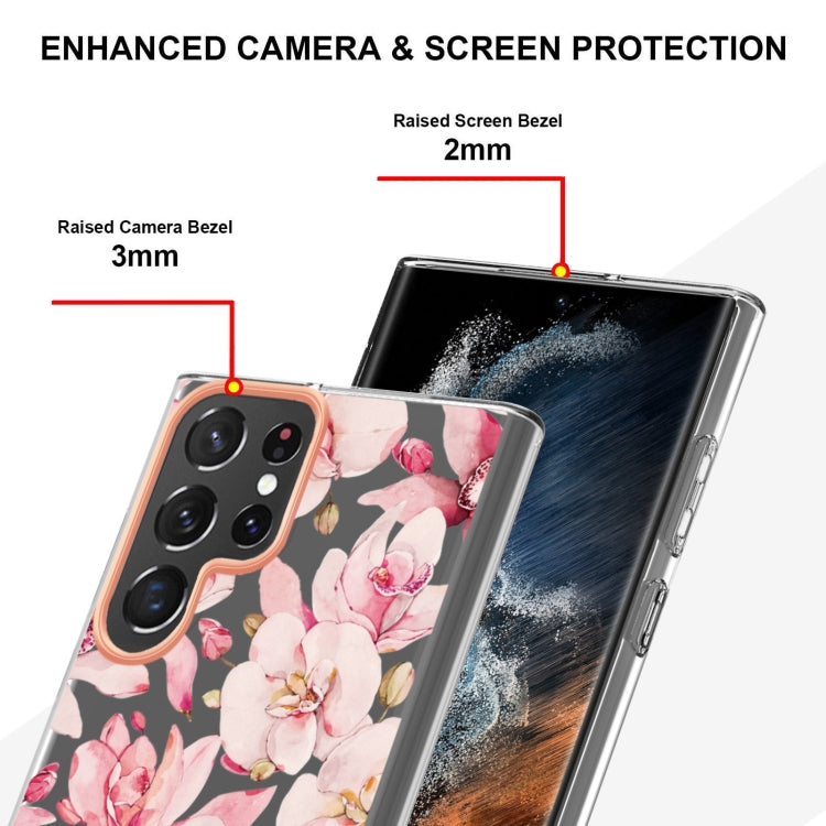 For Samsung Galaxy S22 Ultra Flowers and Plants Series IMD TPU Phone Case