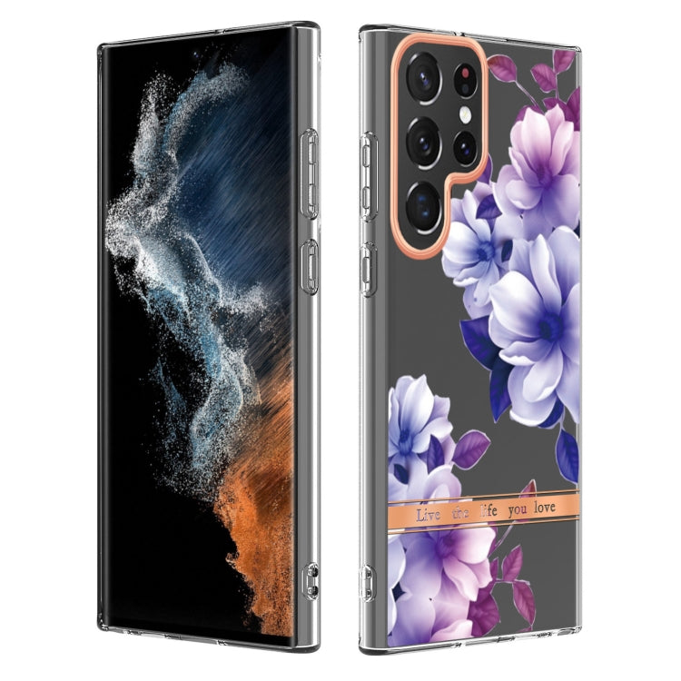 For Samsung Galaxy S22 Ultra Flowers and Plants Series IMD TPU Phone Case