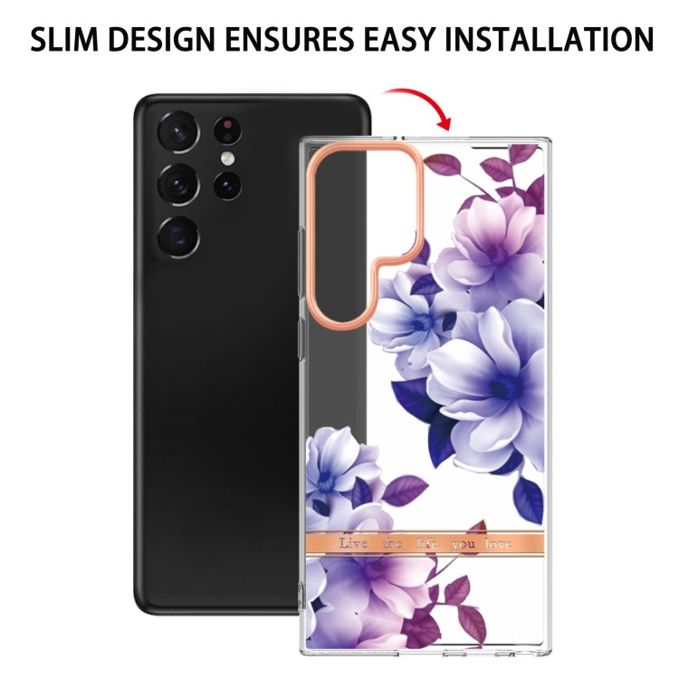 For Samsung Galaxy S22 Ultra Flowers and Plants Series IMD TPU Phone Case