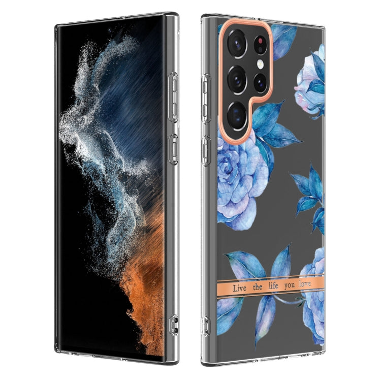 For Samsung Galaxy S22 Ultra Flowers and Plants Series IMD TPU Phone Case