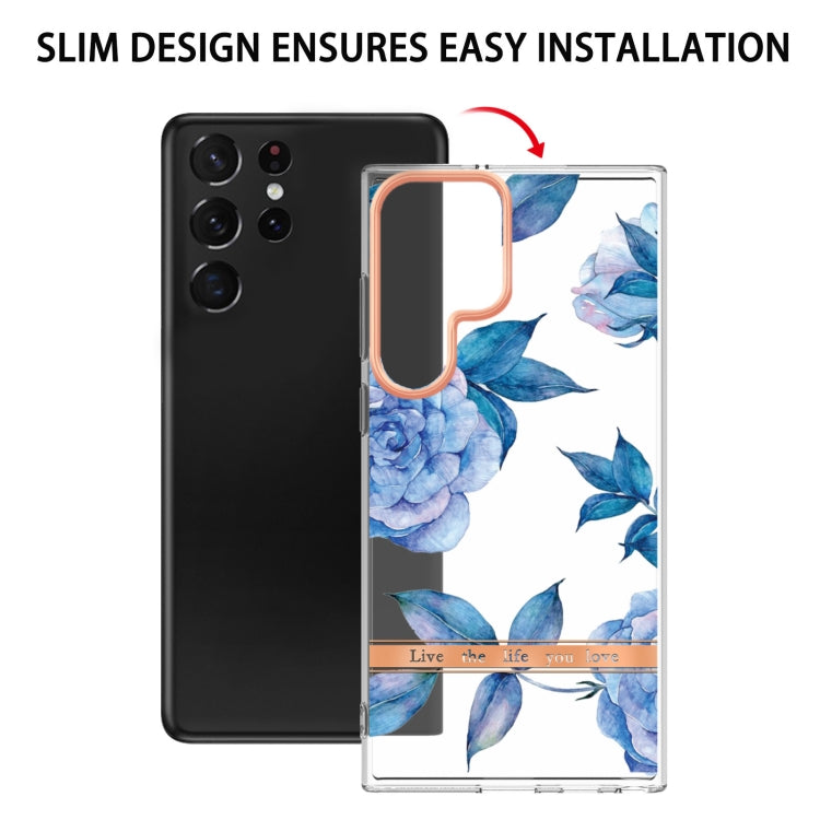 For Samsung Galaxy S22 Ultra Flowers and Plants Series IMD TPU Phone Case