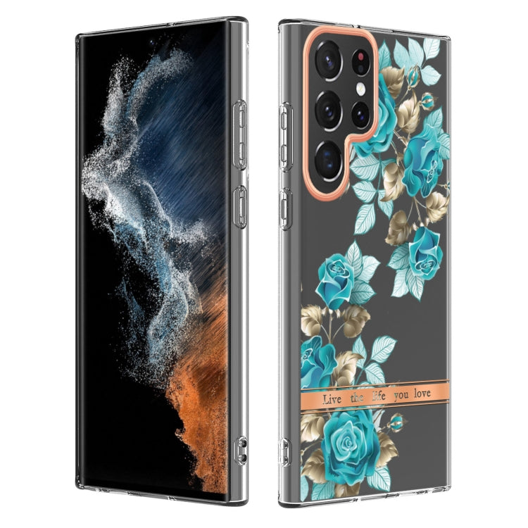 For Samsung Galaxy S22 Ultra Flowers and Plants Series IMD TPU Phone Case