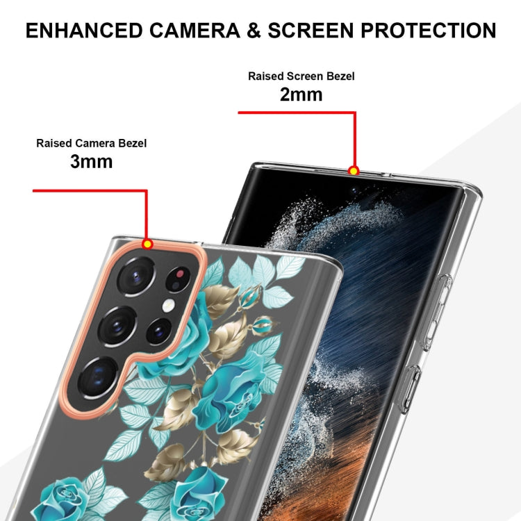 For Samsung Galaxy S22 Ultra Flowers and Plants Series IMD TPU Phone Case