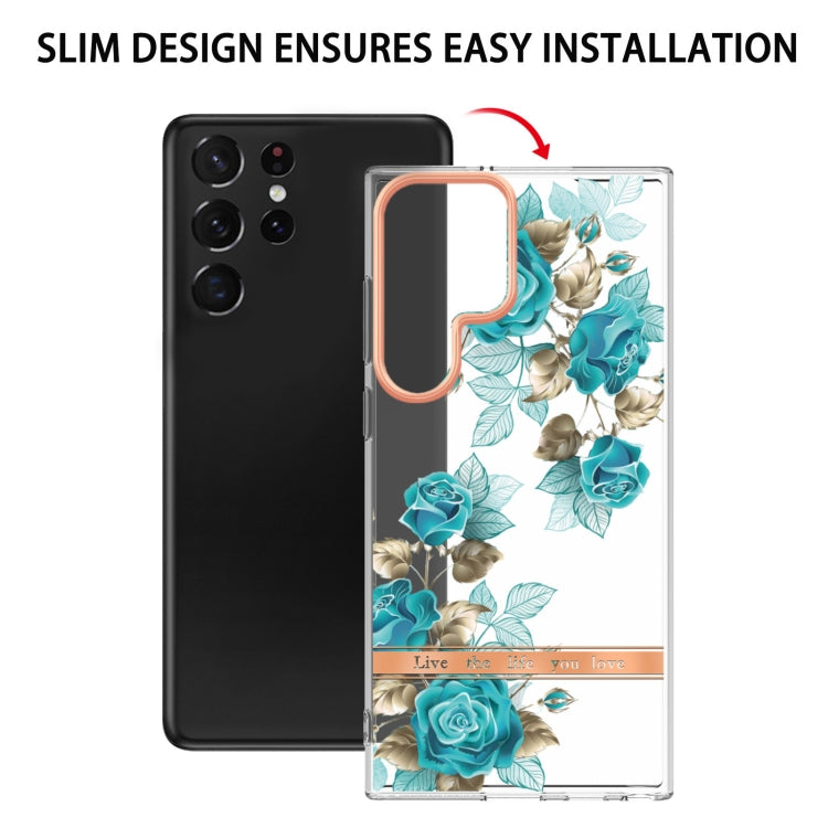 For Samsung Galaxy S22 Ultra Flowers and Plants Series IMD TPU Phone Case