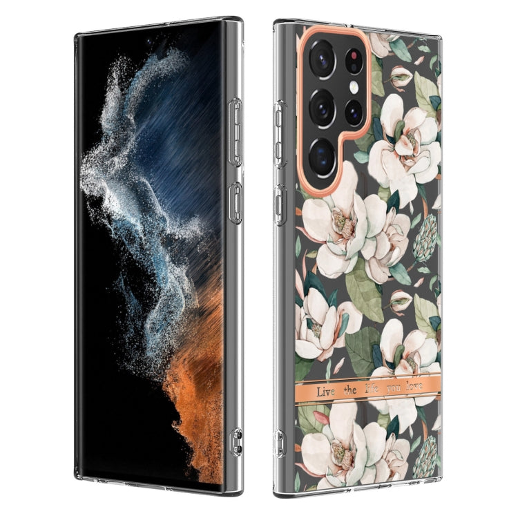 For Samsung Galaxy S22 Ultra Flowers and Plants Series IMD TPU Phone Case