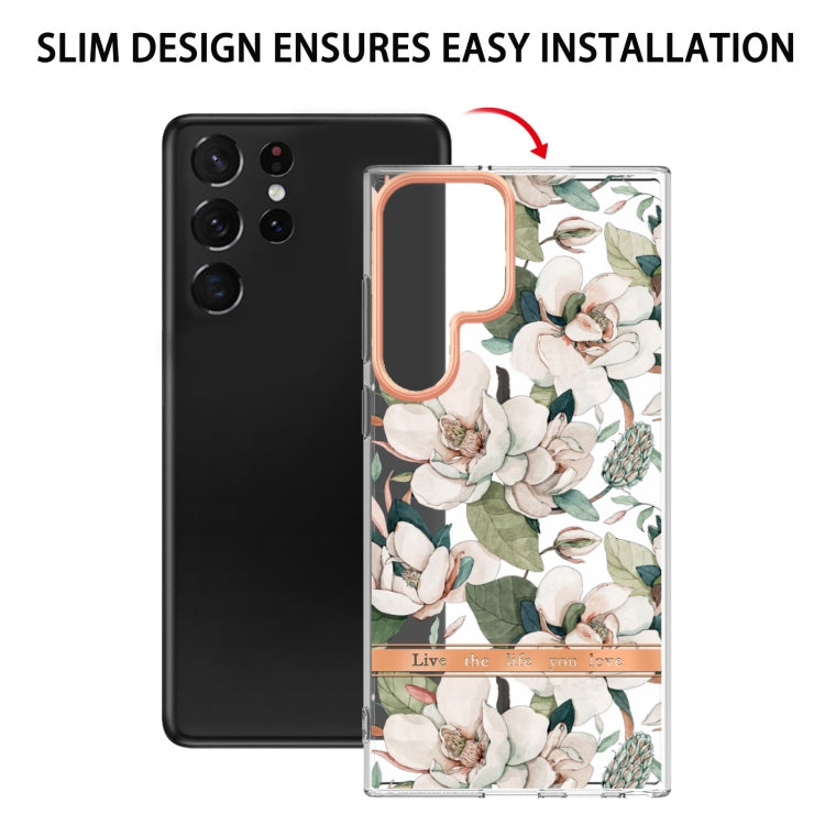 For Samsung Galaxy S22 Ultra Flowers and Plants Series IMD TPU Phone Case