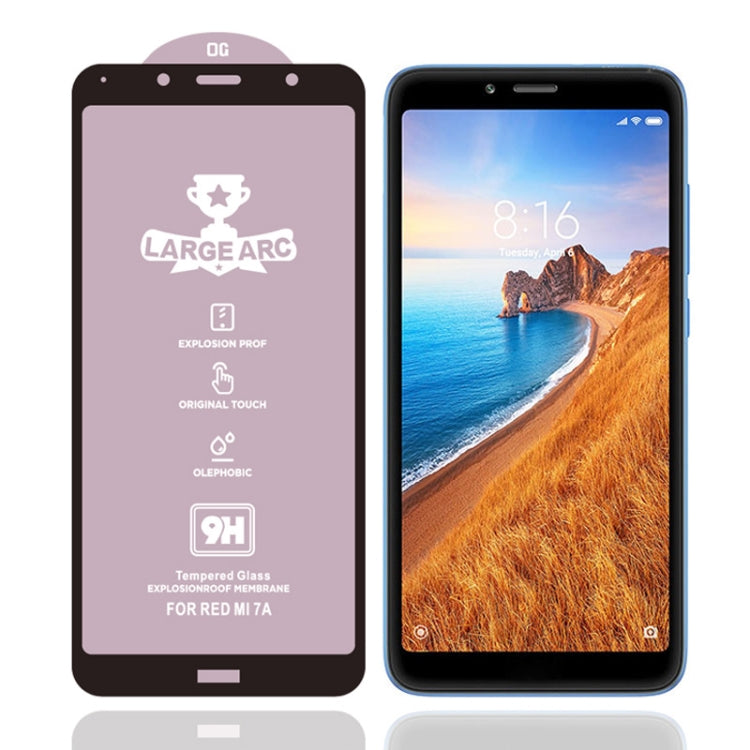 For Xiaomi Redmi 7A 9H HD Large Arc High Alumina Full Screen Tempered Glass Film