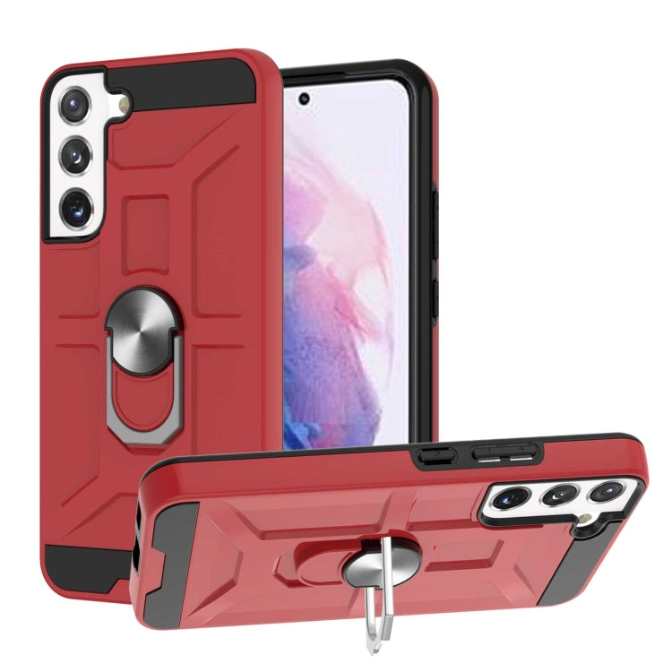 For Samsung Galaxy S22 5G War-god Armor Ring Holder TPU + PC Phone Case