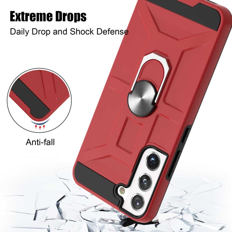 For Samsung Galaxy S22 5G War-god Armor Ring Holder TPU + PC Phone Case