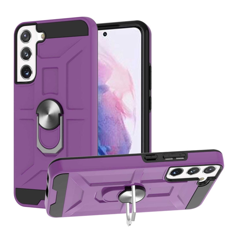 For Samsung Galaxy S22 5G War-god Armor Ring Holder TPU + PC Phone Case