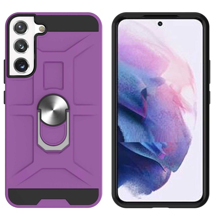 For Samsung Galaxy S22 5G War-god Armor Ring Holder TPU + PC Phone Case