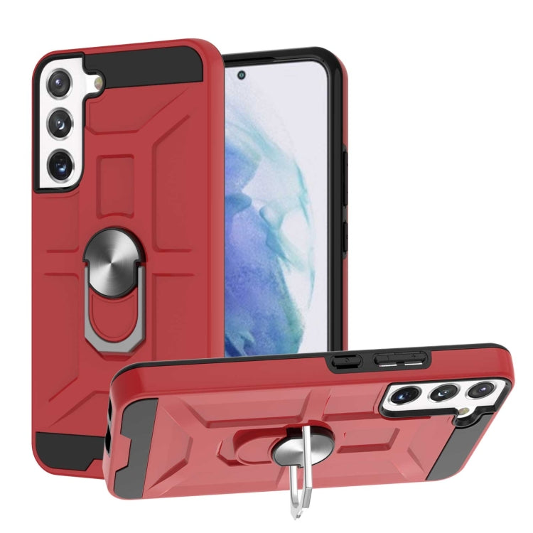 For Samsung Galaxy S22+ 5G War-god Armor Ring Holder TPU + PC Phone Case