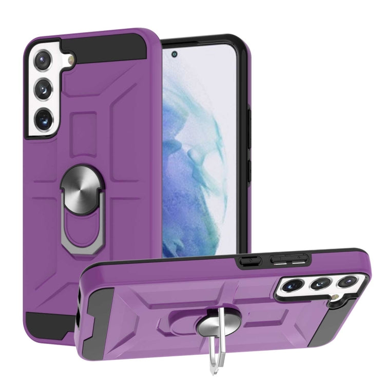 For Samsung Galaxy S22+ 5G War-god Armor Ring Holder TPU + PC Phone Case