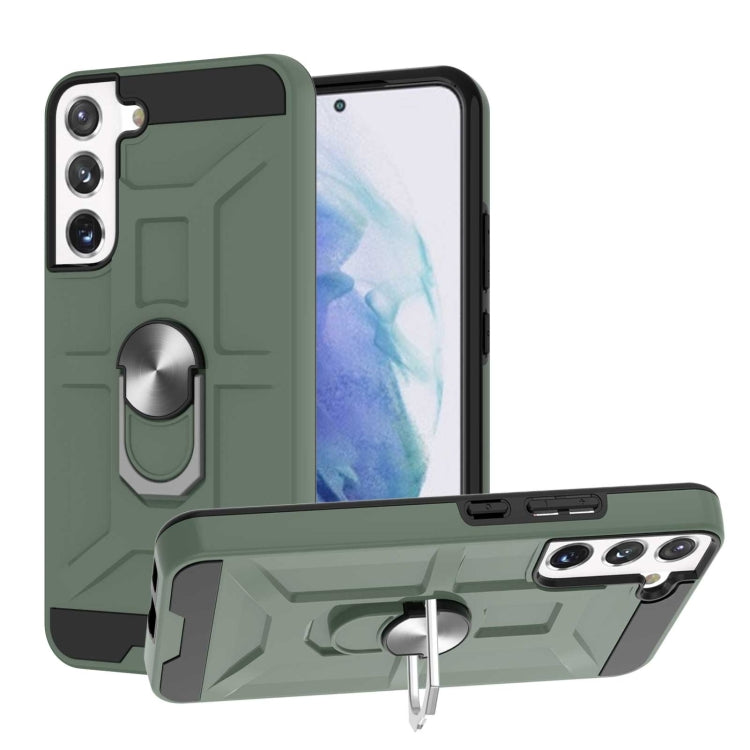 For Samsung Galaxy S22+ 5G War-god Armor Ring Holder TPU + PC Phone Case
